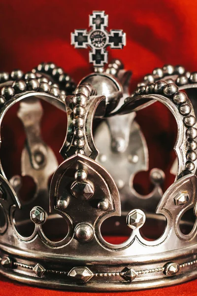Корона Красном Фоне Jewel — стоковое фото