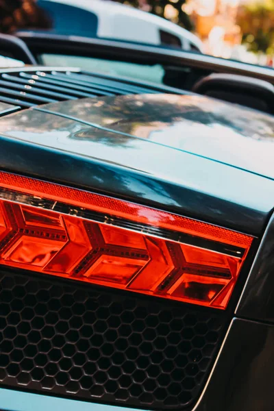 Achterlichten Van Een Luxe Auto Achterste Luxe Auto Verlichting — Stockfoto
