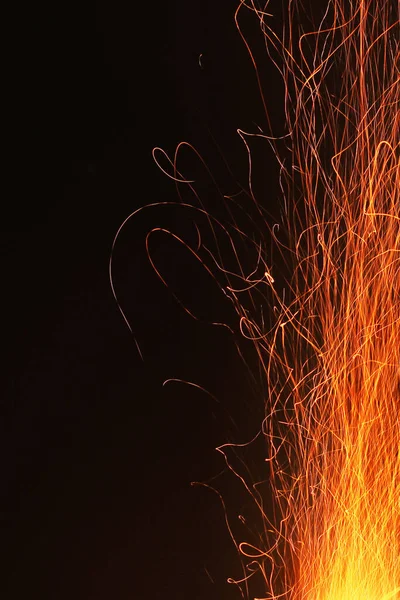 Sparks Black Background Sparks Fire — Photo