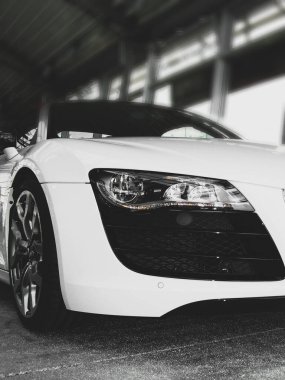 Kiev, Ukraine - March 7, 2011: New car Audi R8 Cabriolet. Car for sale