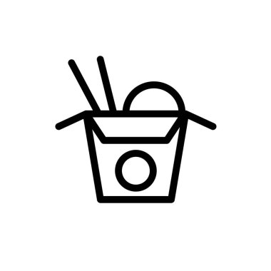 Wok vektör çizgisi simgesi. Yemek ikonu koleksiyonu. Restoran menüsü için ince tabelalar. Piksel mükemmel 64x64. Düzenlenebilir Vuruşlar