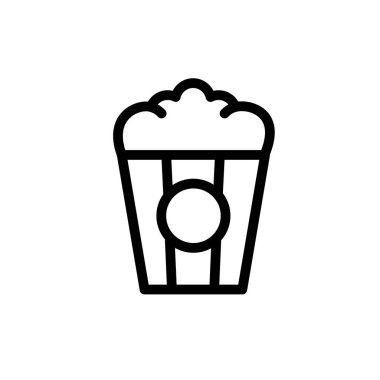 Patlamış mısır vektör çizgisi simgesi. Yemek ikonu koleksiyonu. Restoran menüsü için ince tabelalar. Piksel mükemmel 64x64. Düzenlenebilir Vuruşlar