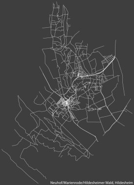 Almanya 'nın başkenti Hildesheim' ın NeuHOF-MARIENRODE-HILDESHEIMER WALD MÜZİPALİTESİ 'nin şehir caddelerinin detaylı haritası