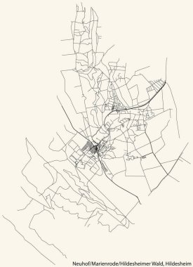 Almanya 'nın başkenti Hildesheim' ın NeuHOF-MARIENRODE-HILDESHEIMER WALD MÜZİPALİTESİ 'nin şehir içi kara yol haritası