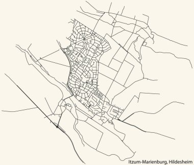 Almanya 'nın başkenti Hildesheim' daki ITZUM-MARIENBURG MUNICIPALITY 'nin şehir içi kara yol haritası