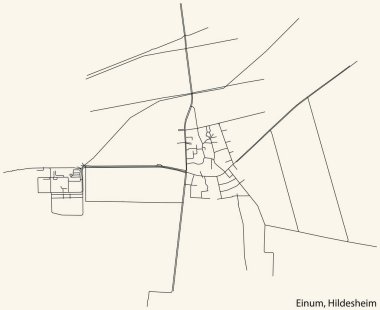 Alman bölgesel başkenti Hildesheim 'ın EINUM MUNICIPALITY kentsel yol haritasının ayrıntılı seyir çizgileri