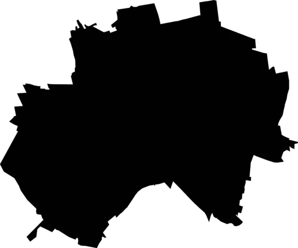 Черная Плоская Векторная Карта Немецкой Региональной Столицы Хильдесх Германия — стоковый вектор