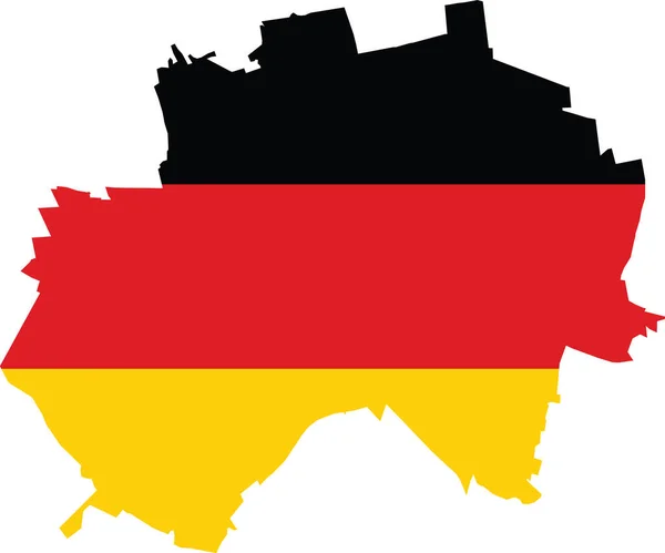 Mapa Simple Capital Regional Alemana Hildesheim Dentro Bandera Alemania — Archivo Imágenes Vectoriales