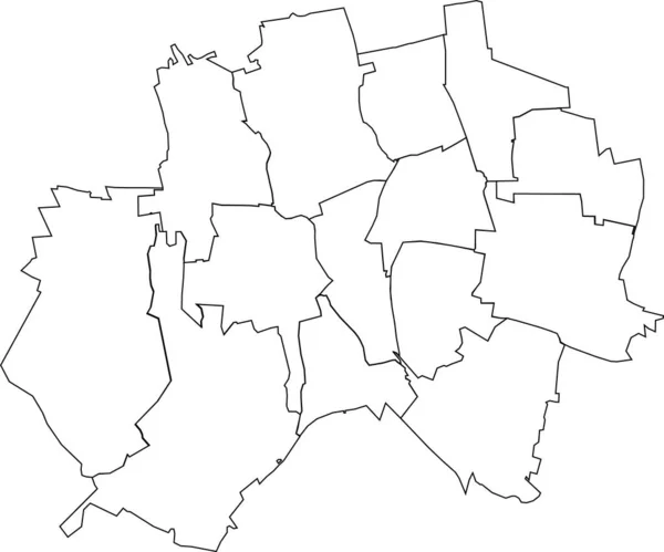Mapa Administrativo Plano Blanco Vectorial Hildesheim Alemania Con Líneas Fronterizas — Vector de stock