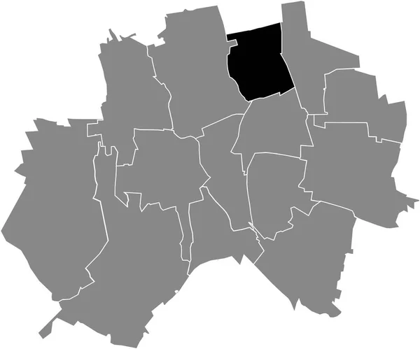 Zwarte Platte Blanco Gemarkeerde Plattegrond Van Drispenstedt Municipality Grijze Administratieve — Stockvector