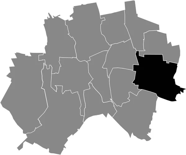 Preto Plano Branco Destaque Mapa Localização Municipalidade Achtum Uppen Dentro — Vetor de Stock