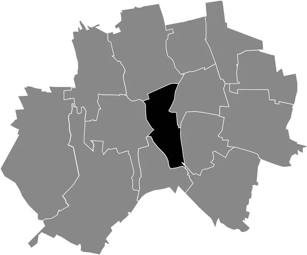 Black Flat Blank Highlighted Location Map Stadtmitte Neustadt Municipality Gray — стоковый вектор