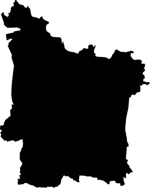Alman Bölgesel Başkenti Erlangen Siyah Düz Boş Vektör Haritası Germany — Stok Vektör