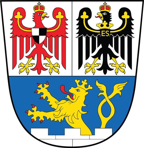Brasão Oficial Armas Ilustração Vetorial Capital Regional Alemã Erlangen Alemanha —  Vetores de Stock