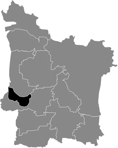 Preto Plano Branco Destaque Mapa Localização Klosterwald District Dentro Mapa — Vetor de Stock