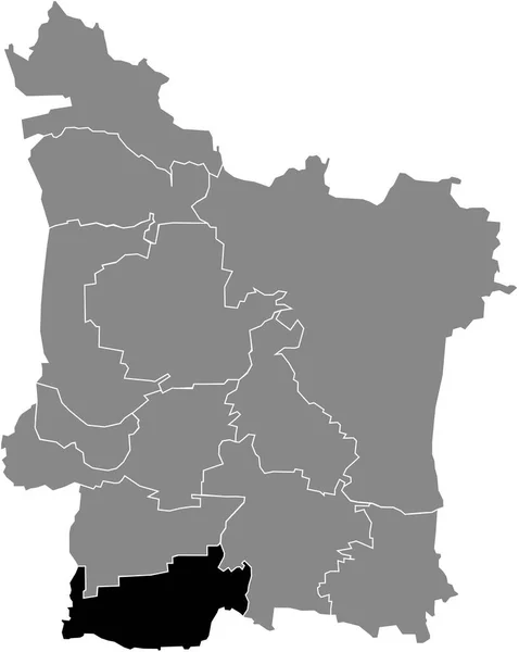 Mapa Ubicación Resaltado Blanco Plano Negro Del Httendorf District Dentro — Vector de stock