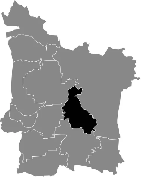 Mapa Ubicación Del Bruck District Blanco Negro Dentro Del Mapa — Vector de stock