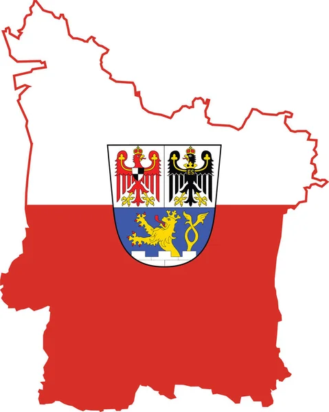 Enkel Platt Vektorflaggkarta Över Tysklands Regionala Huvudstad Erlangen Tyskland — Stock vektor