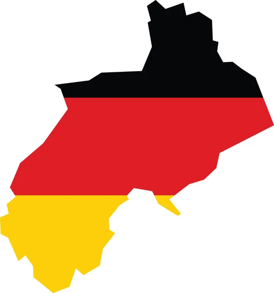 Eenvoudige Vlaggenkaart Van Duitse Regionale Hoofdstad Witten Onder Vlag Van — Stockvector