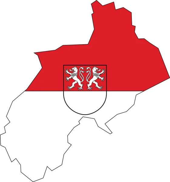 Mapa Simples Bandeira Vetorial Plana Capital Regional Alemã Witten Alemanha — Vetor de Stock