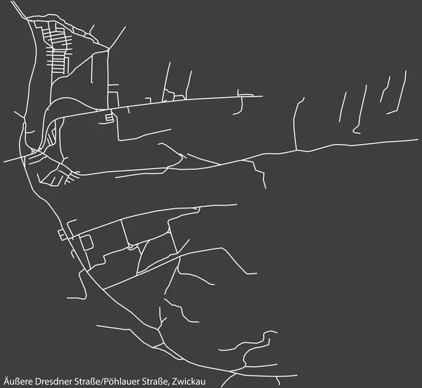 Подробная Негативная Навигация Белые Линии Городских Улиц Карта Дорог Ussere — стоковый вектор