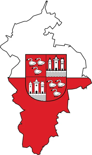 Enkel Platt Vektor Flaggkarta Över Den Tyska Regionala Huvudstaden Zwickau — Stock vektor
