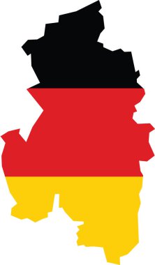 Alman bölgesel başkenti ISERLOHN 'un GERMANY bayrağı içindeki basit düz boş vektör haritası
