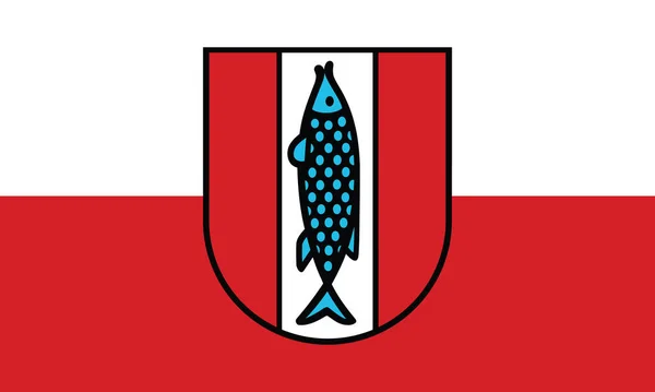 Officiella Flagga Vektor Illustration Den Tyska Regionala Huvudstaden Kaiserslautern Tyskland — Stock vektor