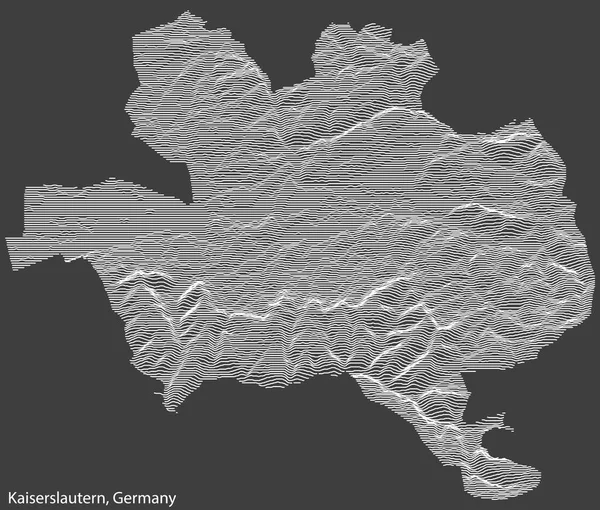 Topographische Negative Reliefkarte Der Stadt Kaiserslautern Deutschland Mit Weißen Höhenlinien — Stockvektor