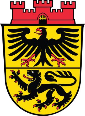 Alman bölgesel başkenti DREN, GERMANY 'nin resmi arma vektör illüstrasyonu