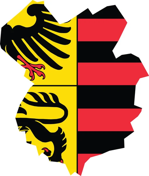Egyszerű Lapos Vektor Zászló Térkép Német Regionális Főváros Dren Németország — Stock Vector
