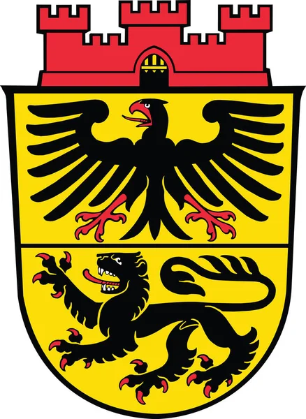 Offizielle Wappenvektordarstellung Der Deutschen Landeshauptstadt Dren Deutschland — Stockvektor