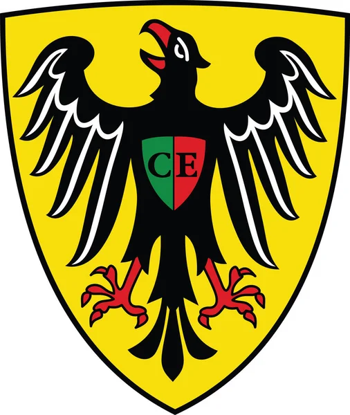 Alman Bölgesel Başkenti Esslingen Neckar Germanyv Resmi Arma Vektör Illüstrasyonu — Stok Vektör