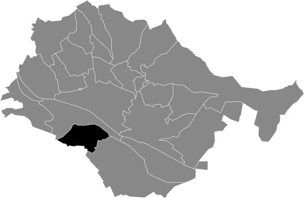 Black Flat Blank Mappa Dettagliata Della Zollberg Municipality All Interno — Vettoriale Stock