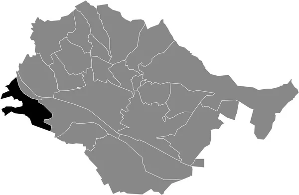 Mapa Ubicación Resaltado Blanco Plano Negro Municipalidad Weil Dentro Del — Vector de stock