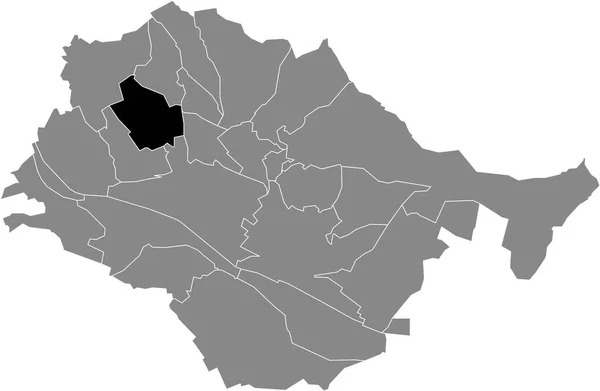 Black Flat Blank Mappa Dettagliata Della Sulzgries Municipality All Interno — Vettoriale Stock