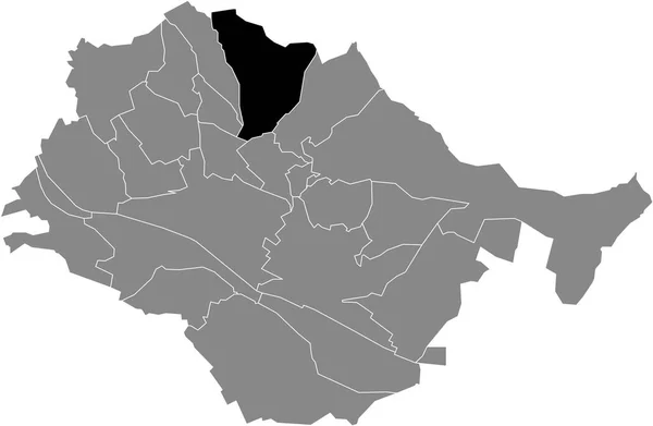 Black Flat Blank Highlighted Location Map Wldenbronn Municipality Gray Administrative — Stock Vector