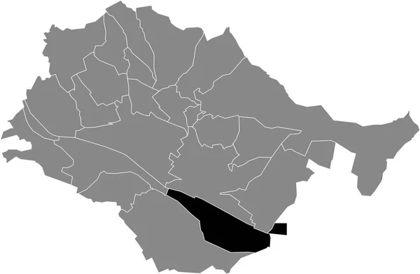 ドイツのエスリンゲンの灰色の行政地図の中のシルナウ自治体の黒いフラットブランク強調表示された場所マップ — ストックベクタ