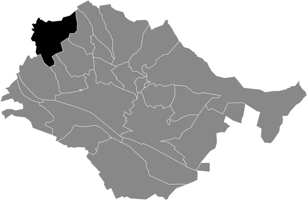 Plano Negro Blanco Resaltado Mapa Ubicación Municipalidad Rderna Dentro Del — Vector de stock