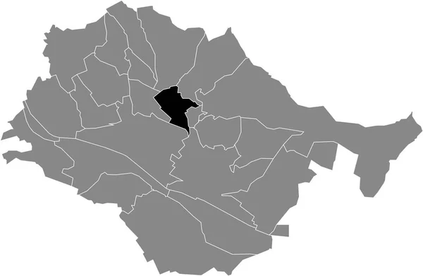 ドイツのエスリンゲンの灰色の行政地図の中のSankt Bernhardtコミュニティの黒いフラットブランクハイライトされた場所マップ — ストックベクタ