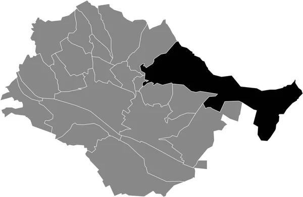 ドイツのエスリンゲンの灰色の行政地図の中のLiebersbronnコミュニティの黒いフラットブランクハイライトされた場所マップ — ストックベクタ