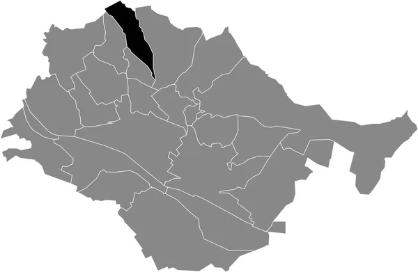 Schwarze Flache Blanko Hervorgehobene Lagekarte Des Obertal Municipality Innerhalb Der — Stockvektor