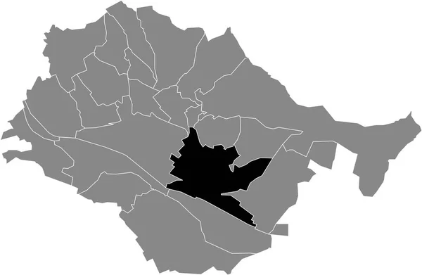 ドイツのエスリンゲンの灰色の行政地図の中のオベレスリンゲン自治体の黒いフラットブランク強調表示された場所マップ — ストックベクタ