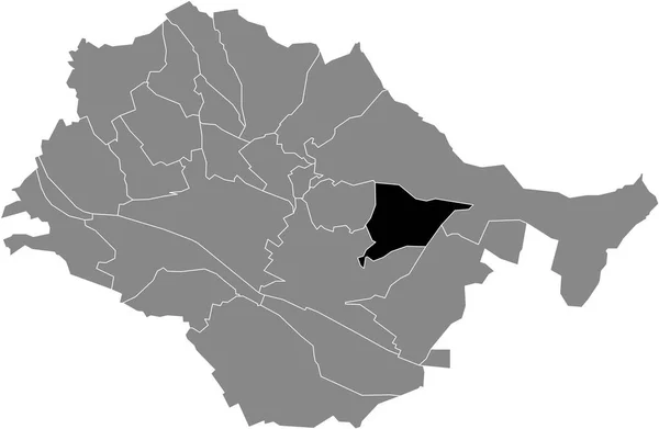 ドイツのエスリンゲンの灰色の行政地図の中にあるキンミッチワイラー オバーホーフ コミュニティの黒い平らな空のハイライトされた場所マップ — ストックベクタ