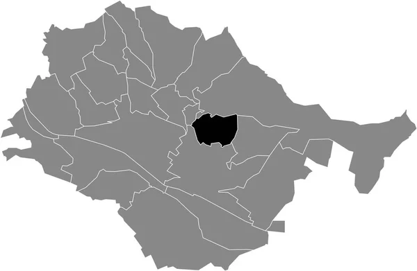 Black Flat Blank Podkreślił Mapę Lokalizacji Municipalności Hegensberg Wewnątrz Szarej — Wektor stockowy