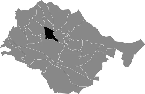 Preto Plano Branco Destaque Mapa Localização Hohenkreuz Municipality Dentro Mapa — Vetor de Stock