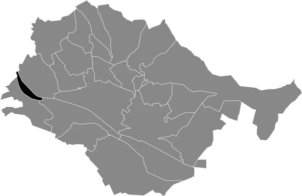 德国埃斯兰根灰色行政地图内Brhl Municipality黑色平面突出显示空白位置图 — 图库矢量图片