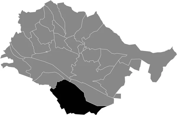 ドイツのエスリンゲンの灰色の行政地図内のBerkheimコミュニティの黒いフラットブランク強調表示された場所マップ — ストックベクタ