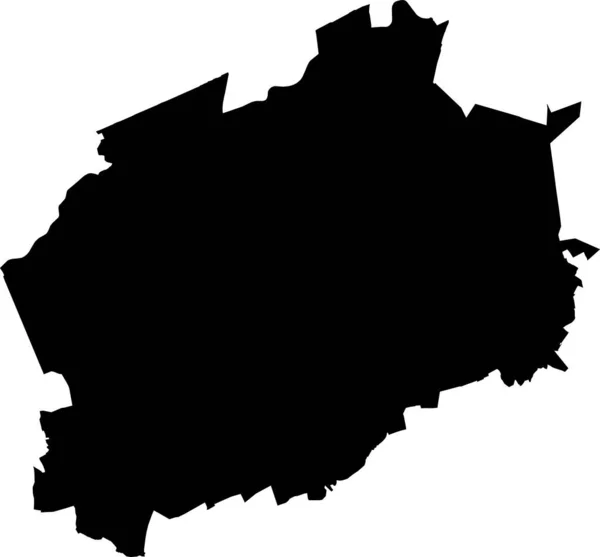 Zwarte Vlakke Plattegrond Van Duitse Regionale Hoofdstad Marl Duitsland — Stockvector