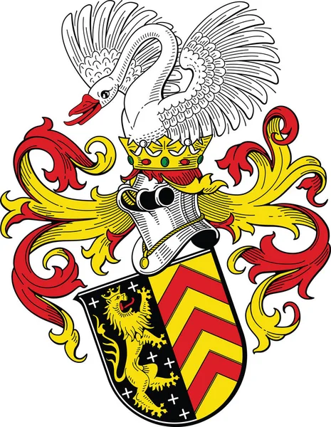 Illustration Vectorielle Officielle Des Armoiries Ville Allemande Hanau Allemagne — Image vectorielle